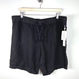 Caslon Linen Shorts Drawstring Waist Casual Summer Black XL‎